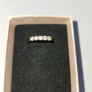 Sterling silver  gold color moissanite  Ring